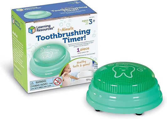 Learning Resources 2-Minute Toothbrushing Timer - 1 Piece, Age 3+, Kids Dental Health, Toddler Toothbrush for Boys and Girls