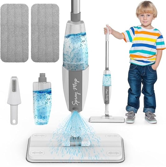 Toddler Mop That Works - Kids Spray Mop - Toddler-Size Cleaning Toy Set Small Sweeper, Detachable Mini Mop for Kids, Interactive Pretend Play Montessori Toys Gift for Toddlers Boys Girls