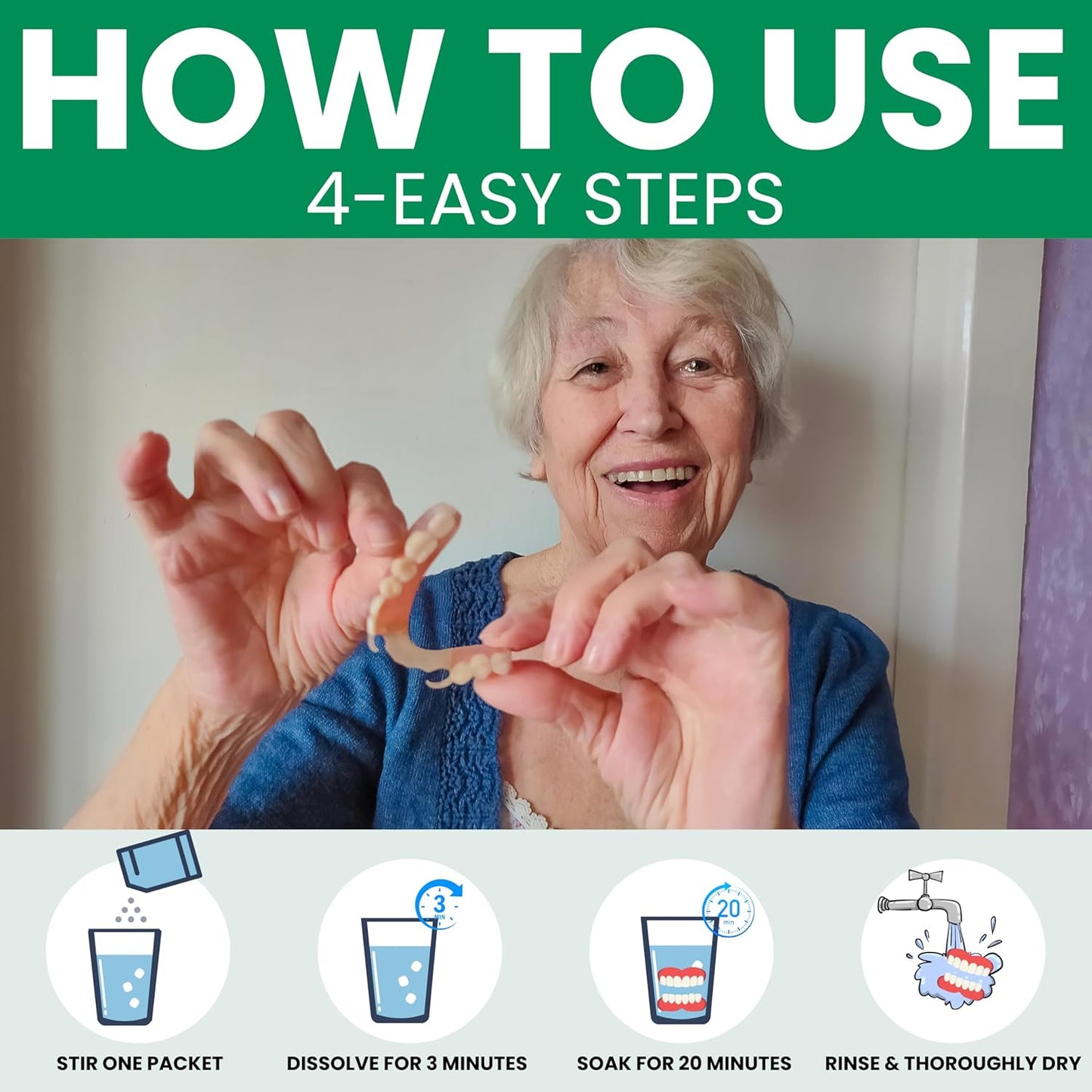 Pro Tech Retainer Cleaner - 180-220 Cleanings (0.17 Per Cleaning) 22 Pack/6 Month Supply - For Clear Aligners, Dentures, Retainers, Mouth Guards & Night Guards - Cleaning Crystals, Mint