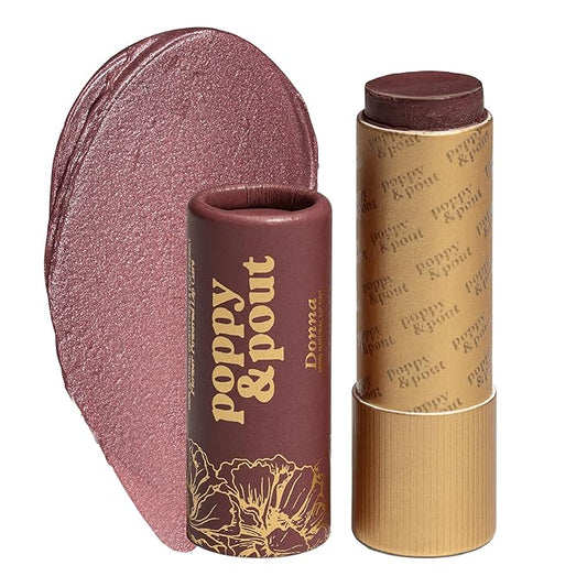 Poppy & Pout All Natural Lip Tint, Cardboard Tube, Hand-Filled, Beeswax, Vitamin E, Coconut Oil, Cruelty Free, All-Natural Shades (Donna)