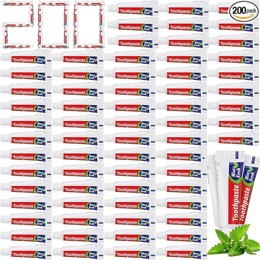 Mini Toothpaste Bulk Regular Clean Mint Toothpaste for Bad Breath, Helps Freshens Breath, Whitens Teeth Travel Size 0.18oz for Home Hotel Office School Camping