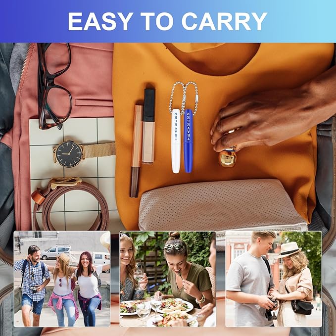 2PCS Premium Metal Toothpick Kit,Professional Teeth Cleaning Tools with Tartar&Plaque Remover,Portable Dental Picks Travel Tools,Reusable Oral Hygiene Tools with Keychain