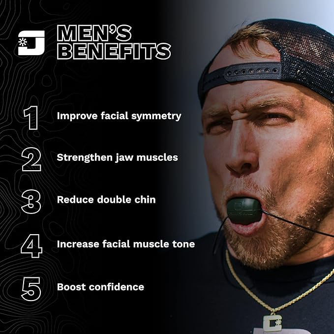 Jawzrsize Pop 'N Go Jaw, Face, and Neck Exerciser - Define Your Jawline, Slim and Tone Your Face, Look Younger and Healthier - Helps Reduce Stress and Cravings - Facial Exerciser