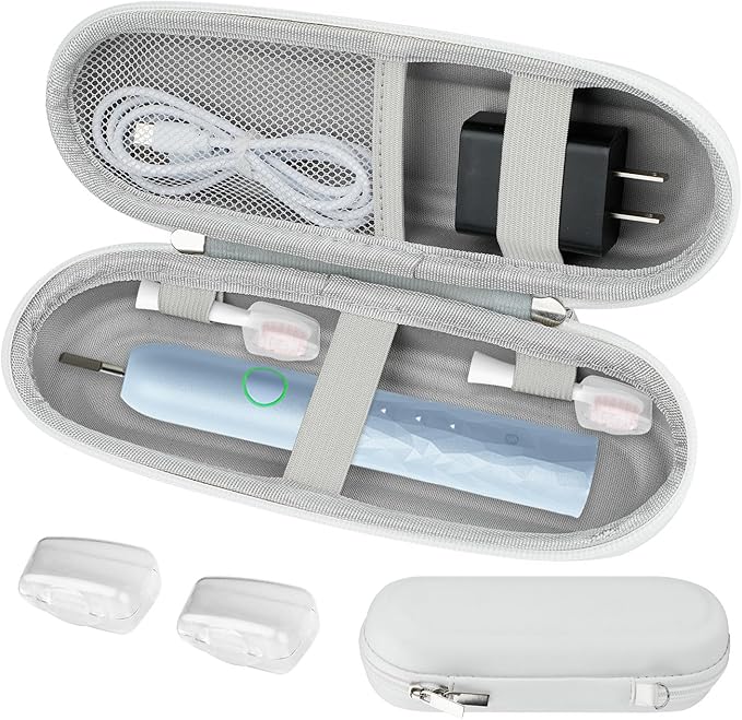 Toothbrush Travel Case for Oral B/Oral-B Pro 1000 1500 5000 7000 7500 6000 9600 for Phlips 4100 5100 Electric Toothbrush Carrying Bag, Portable Hard Protective Storage Bag with Mesh Pocket