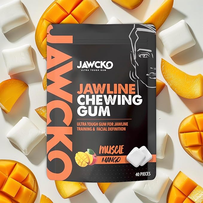 JAWCKO Ultra-tough Jawline Chewing Gum Variety 4-Pack | Get a Stronger, Squarer Jawline | 15X Hardness | Jaw Training Hard Gum | Chisel, Sculpt, Tone your Jaw | Facial Fitness Mewing Gum | 4X Flavors