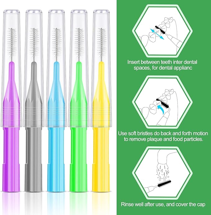 Zopeal 250 Pieces Braces Flossers Interdental Brush for Cleaner Tooth Toothpick Dental Teeth Flossing Picks Head Oral Dental Hygiene Cleaning Tool Soft Cleaners