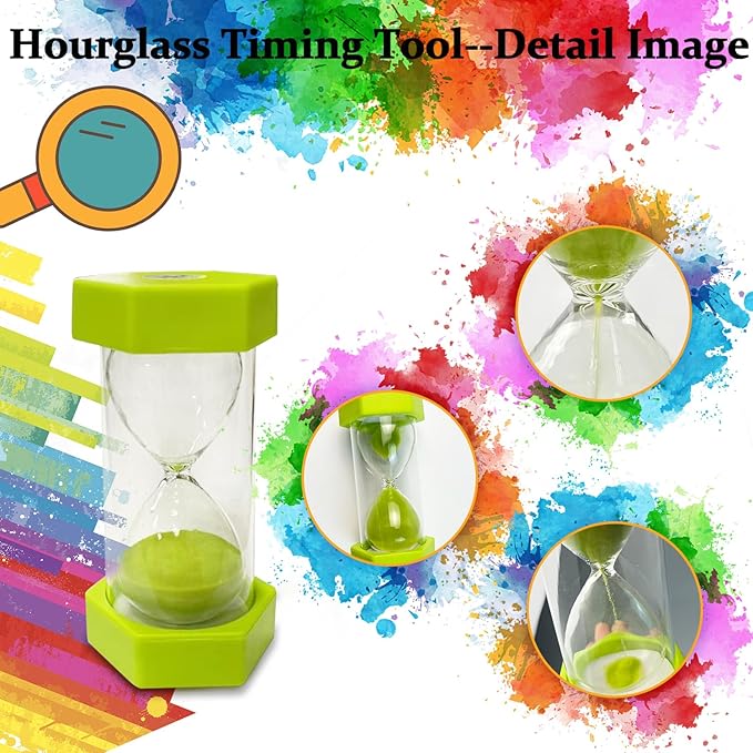 Sand Timer, Hourglass Sand Timer, Kitchen Timer Digital for Cooking, Clock Timer, for Games, Classroom, Kitchen, Toothbrush Timer, Decoration, 30 Minutes, Green