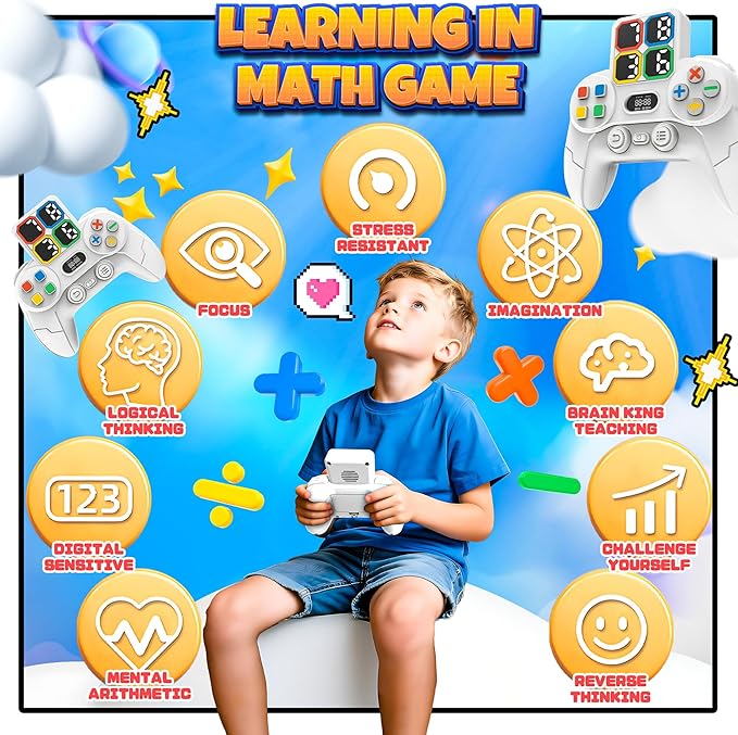 SMILESSKIDDO Math Games Calculate Number of 24, Electronic Math Multiplication Game for Learning Addition, Subtraction, Division, and Multiple, Educational Handheld Games Gift for Kids Adults