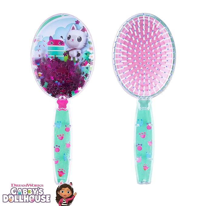 Gabby's Dollhouse Hair Brush with Magical Sparkling Stars Confetti HairBrush - Kids Ages 3+
