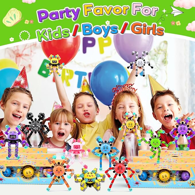 18 PCS Christmas Stocking Stuffers Fidget Spinner Toys for Kids & Adults,Party Favors Supplies Goodie Bags Birthday Gifts,Classroom Small Prizes Bulk Boys Girl Travel Sensory Toy for 3-5-8-12