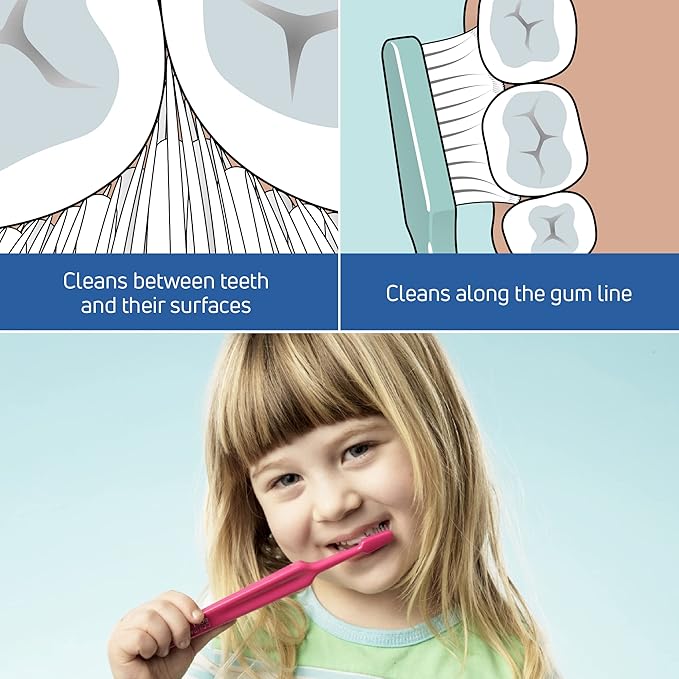TePe Kids Toothbrush, Extra Soft Kid and Toddler Toothbrush for Ages 3+, 4 Pack