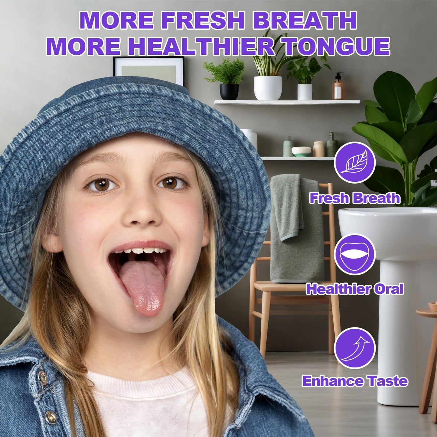 Tongue Scraper for Adults with 2 Holder and 2 Travel Case, Metal Tongue Scraper for Tongue Cleaning and Reducing Bad Breath,100% Stainless Steel Tongue Scraper, Tongue Cleaner for Adults