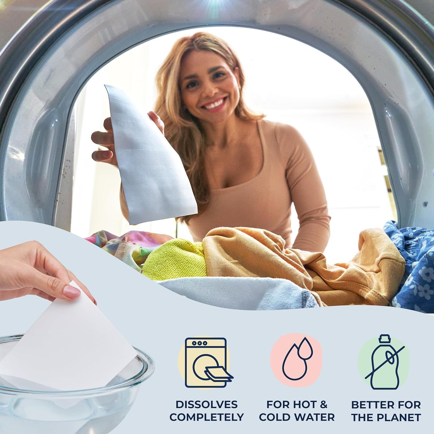 Miss Mouth's Messy Eater Laundry Detergent Sheets - 60 Loads Travel Friendly Detergent Sheets - Hypoallergenic, Sensitive Skin Safe, Pediatrician and Dermatologist Tested, Fragrance Free