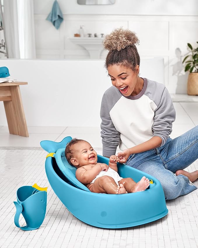 Skip Hop Baby Bath Rinse Cup MOBY Tear-Free Waterfall Rinser Blue Age 0+