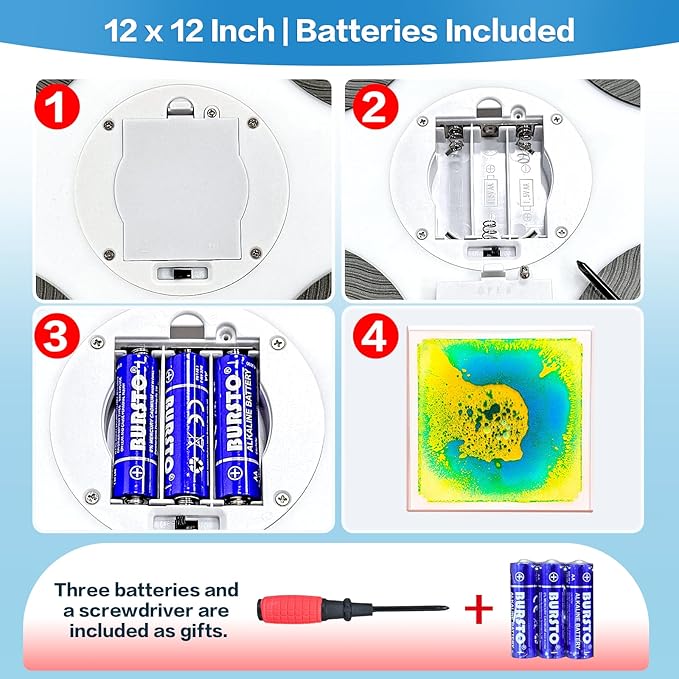 Light Up Sensory Floor Tiles for Kids - 12x12 Inch Liquid Sensory Play Mat with 7 Colors Led Lights, Non-Slip Puzzle Mat for Home and Classroom, Autism Sensory Toys for Toddlers Ages 3-7 (Pack of 6)