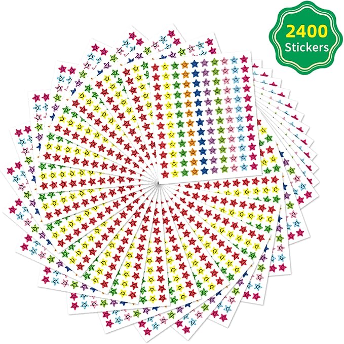 REGELETO 100 Pack Incentive Reward Chart for Kids, 2 Designs Incentive Behavior Chart with 2400 Star Stickers Kids Chore Sticker Chart at Home.