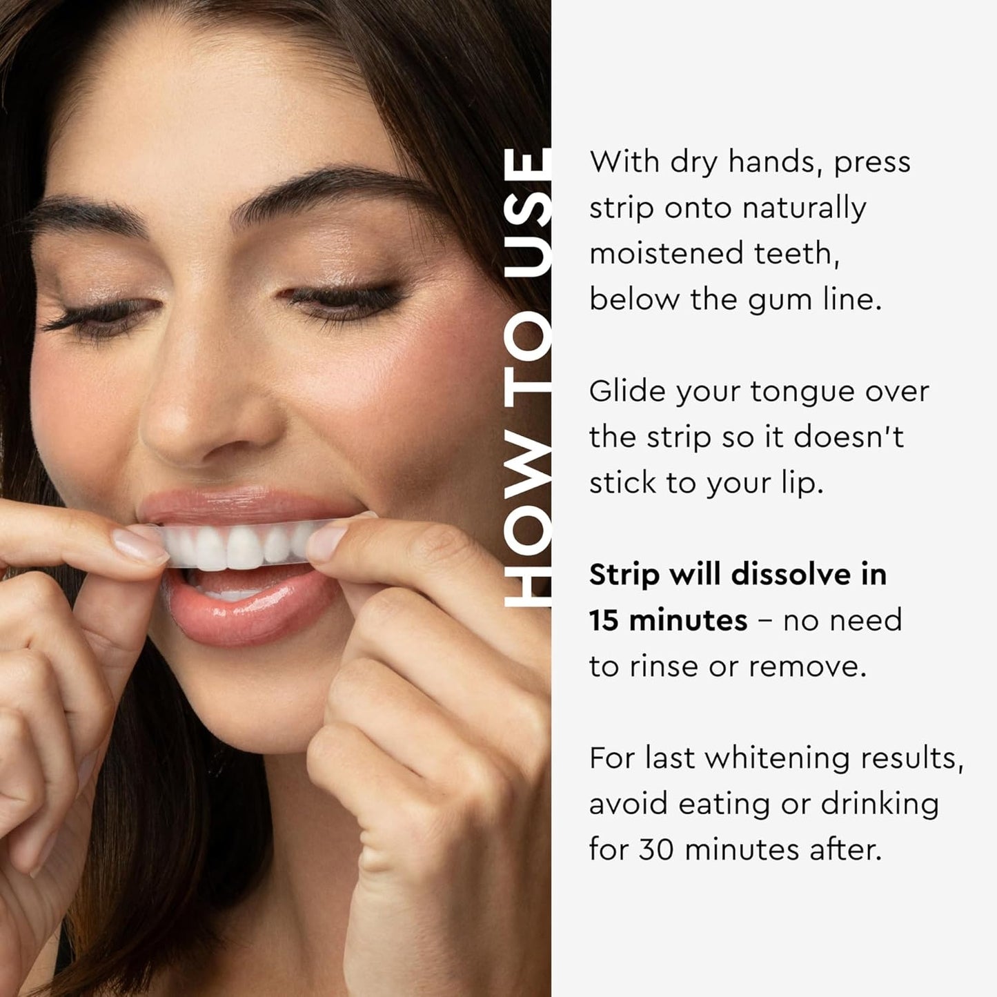 MOON Dissolving Teeth Whitening Strips, 14 No Rinse White Strips, Peppermint, Hydrogen Peroxide & Essential Oils, Whiten Sensitive Teeth up to 7 Shades in 2 Weeks, Travel Essentials, Vegan Oral Care