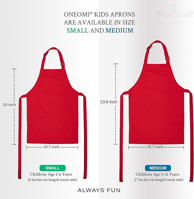 Kids Apron, Medium, 100% Cotton With An Adjustable Strap to fit All Ages