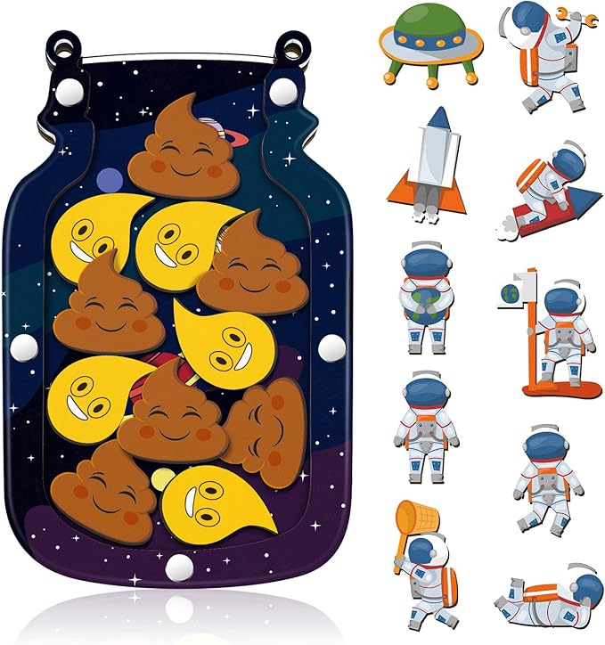 Qunclay Reward Jar for Kids Pot Training Reward Jar Classroom Incentive Good Behavior Responsibility Chart for Christmas Boys Girls Gift(Astronaut Style)