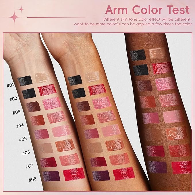 Lip Liner Gloss Lip Combo Set, 2 in 1 Lip Duo Natural Nude Lip Liner Lipstick Glossy Nourishing Blushl Dew Gloss Lip Kit, Smooth Quick Fuller Plumping Juicy Lip Makeup for Women05#Rose Dewy