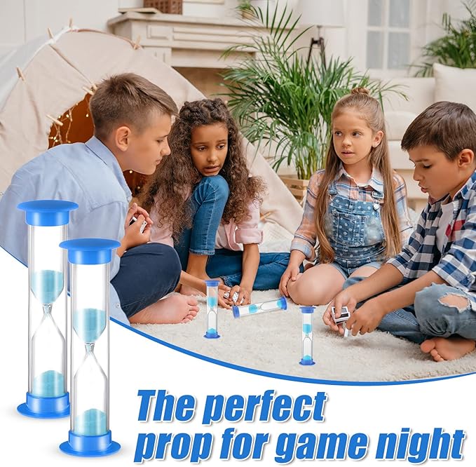 Queekay 48 Pcs 2 Minute Sand Timer for Kids, Mini Hourglass Bulk Sand Clock Timer for Adult Kids in Classroom Kitchen Games Office School(Blue)