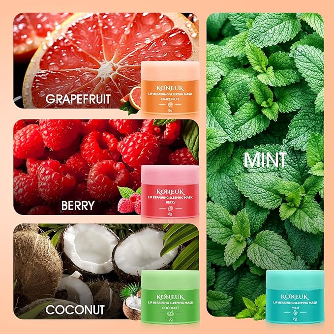 12 Pack Lip Sleeping Mask Set, Overnight Lip Treatment, Nourish and Hydrate Lip Mask With Vitamin C and Coconut Oil, Lip Balm for Dry Lips, Reduce Lip Lines and Improve Lip Color