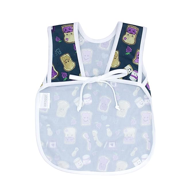 BapronBaby PBJ Pals Bapron - No Neck Tie Safer Bib for Baby & Toddler - Soft Waterproof Stain Resistant - Machine Washable - Sz Preschool 3-5yrs