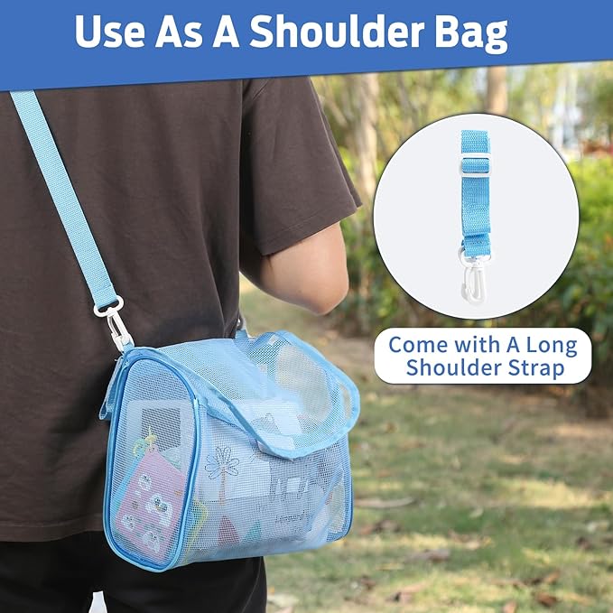 Goowin Bath Toy Storage, Bath Toy Holder, 3 Compartment Large Openings Bath Toy Organizer, Large Capacity Bath Tub Toy Holder, Kids Bathtub Toy Storage For Accessing & Sorting Toys (Blue, Upgrade)