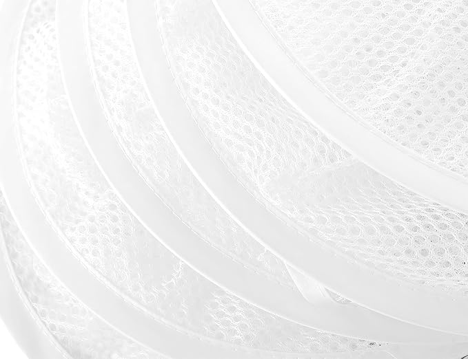 Libeder Mesh Hanging Storage Space Saver Bags Organizer,Foldable Storage Organizer 4 Compartments Toy Storage Basket for Kids Room Bathroom 2 Sets, White