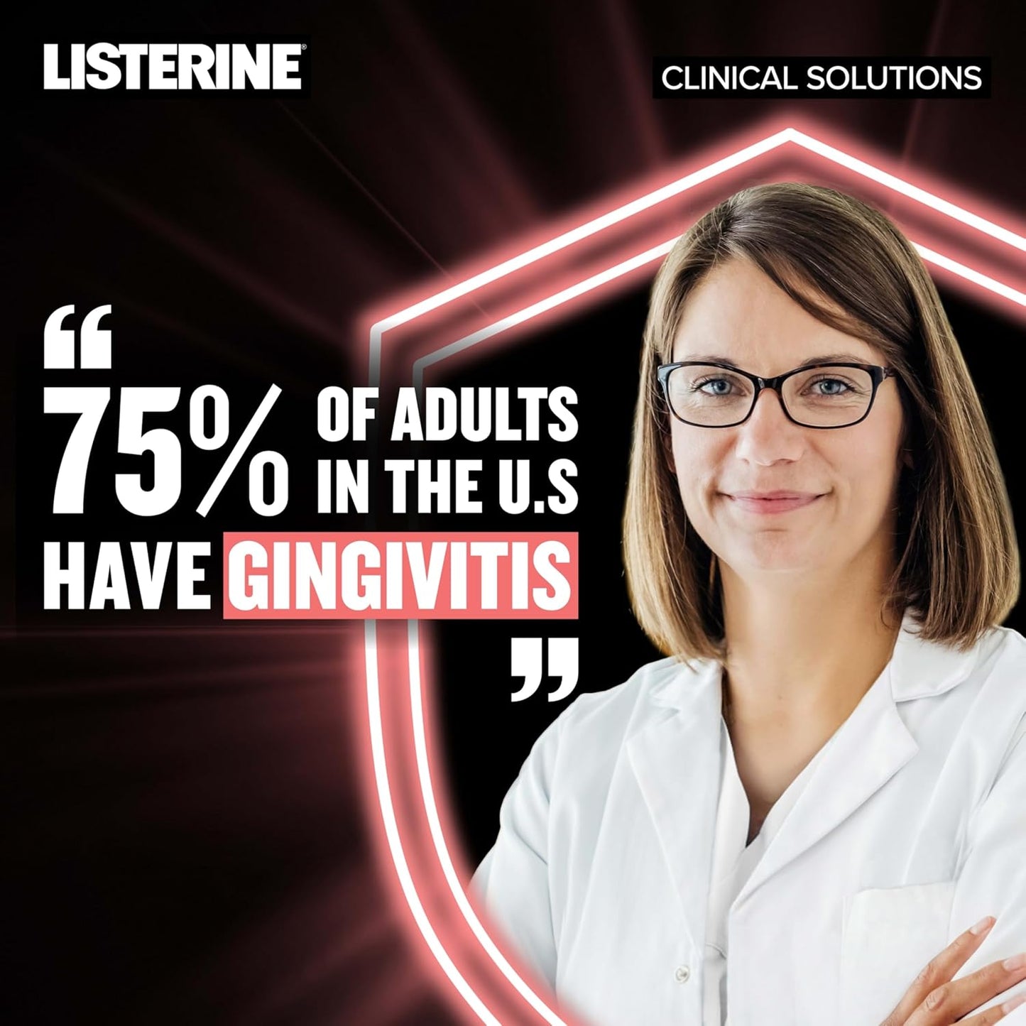 Listerine Clinical Solutions Gum Health Antiseptic Mouthwash, Antigingivitis & Antiplaque Oral Rinse Kills Germs for Healthier Gums, Reduces Gingivitis in 1 Week, ICY Mint, Twin Pack, 1 L, 2 Pack