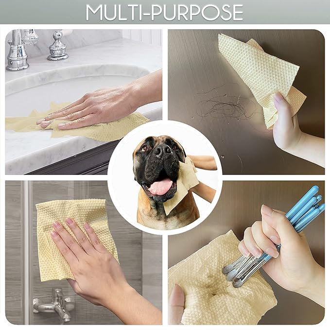 Bamboo Rayon Disposable Face Towel Biodegradable Large Dry Face Wipes 120 Count / 2 Boxes Extra Thick Soft Clean Facial Towels for Sensitive Skin, Makeup Removing, Facial Cleansing, Nursing