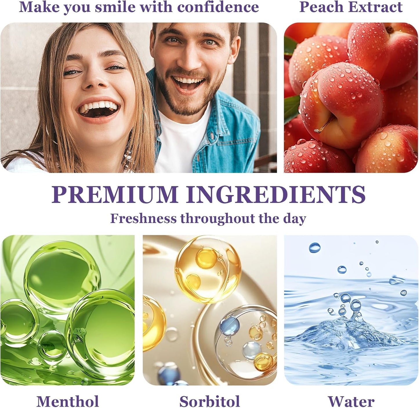 6PCS Oral Breath Spray, Fruit Flavor Mouth Spray Breath Freshener Oral Care, Portable Long Lasting Refreshing Mouth Spray