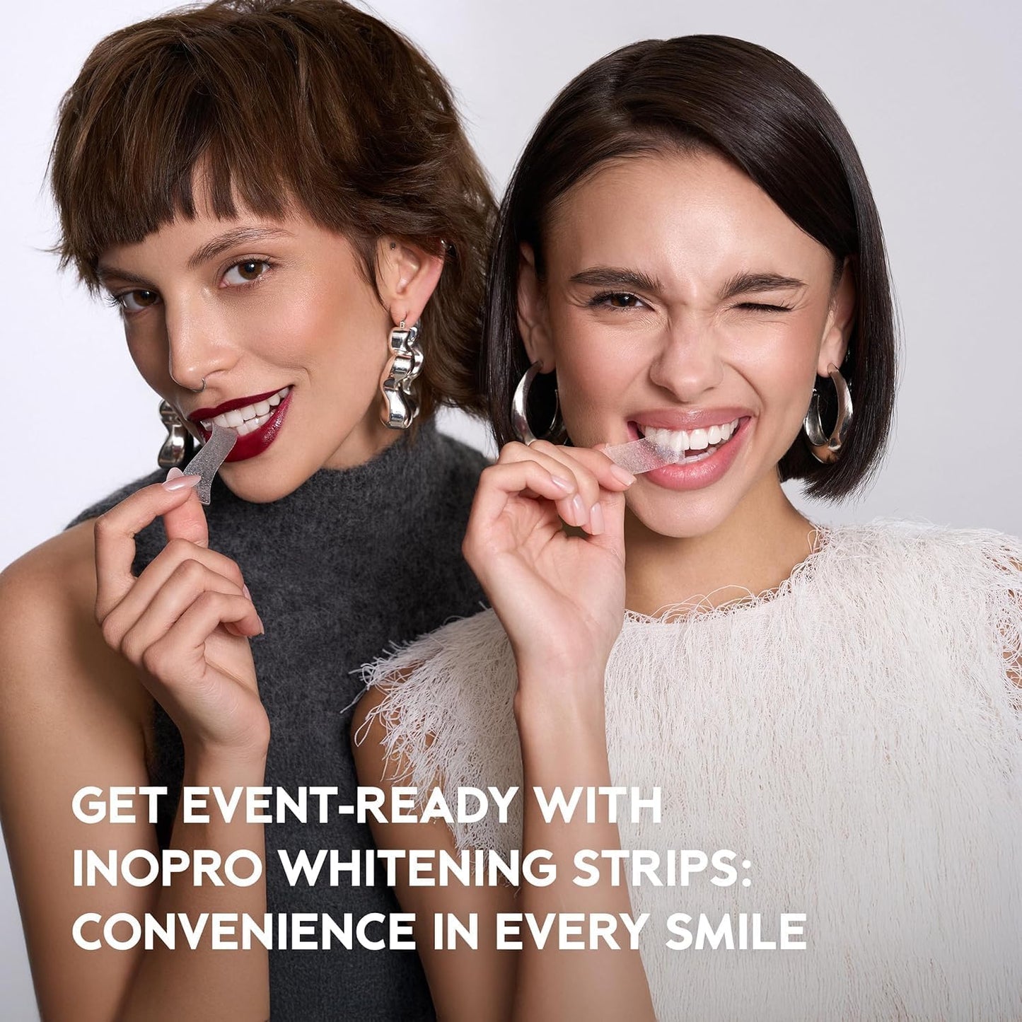 InoPro Natural Teeth Whitening Strips Kit 21 Treatments - Sensitive Teeth Whitener, Peroxide Free with Papain, Bromelain, Coconut Oil, White Strips for Teeth Whitening (42 Strips)