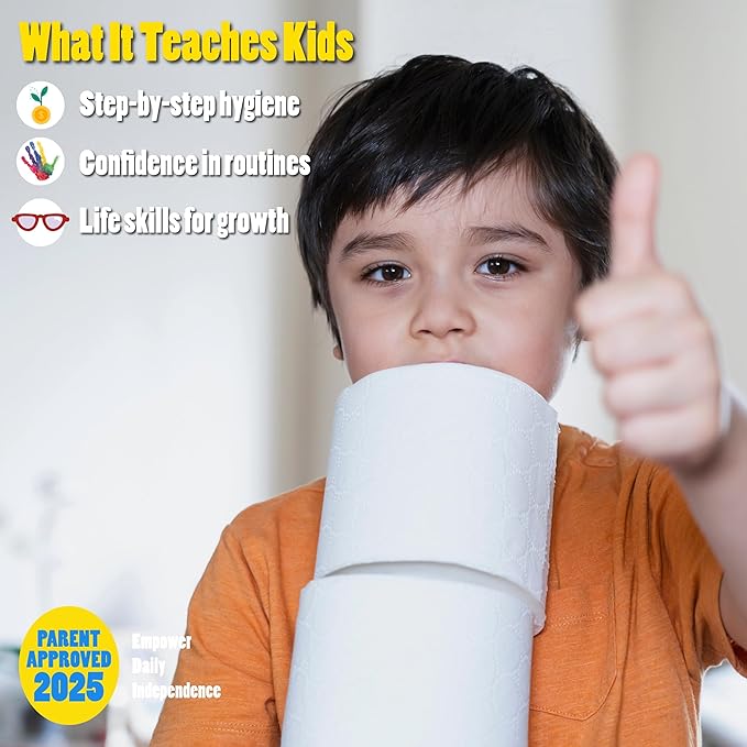 Potty Training Chart Step by Step Laminated 9x12 Inch for Children Self Care Visual Chart Ideal for Special Needs and Autism (Potty Training Chart - English)