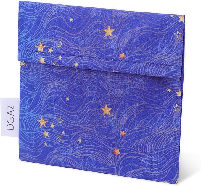 DGAZ Sanitary Napkin Storage Bag, Period Bag for Teen Aged Girls, Portable Period Bag for Panty Liners/Menstrual Cup/Small Tampons，Mini Makeup Bag for Purse(Starry Sky)