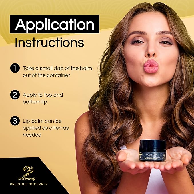 Protective Lip Balm with Peppermint Essential Oil, Natural Lip Balm with Vitamin E & C, Soothing Sore Lips, Anti-Oxidants for Healthy Lips