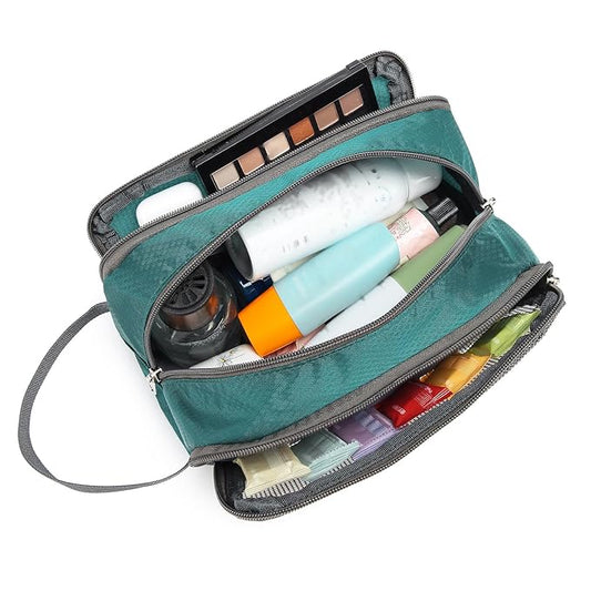 Yeiotsy Boys Toiletry Bag - Kids Travel Dopp Kit with Mesh Pockets, Compact Organizer for Gym, Camping, Hiking (Emerald Green)