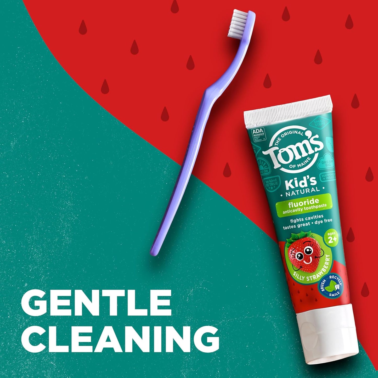 Tom's of Maine ADA Approved Fluoride Kids Toothpaste, Natural Toothpaste, Dye Free, No Artificial Preservatives, Silly Strawberry, 5.1 oz. 3-Pack (Packaging May Vary)