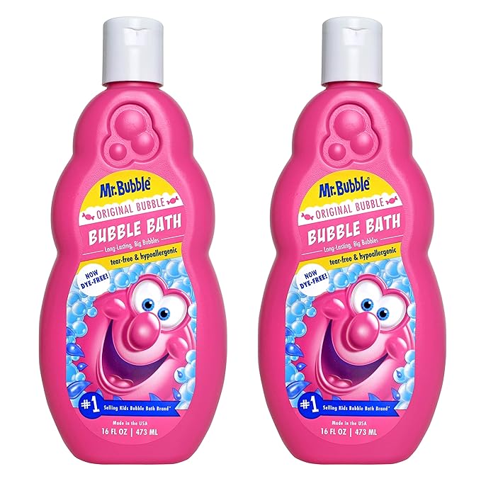 Mr. Bubble Original Bubble Bath - Great for Your Baby, Kids, and Adults - Hypoallergenic, Tear Free Bubble Bath Solution (2 Bottles, 16 fl oz Each)