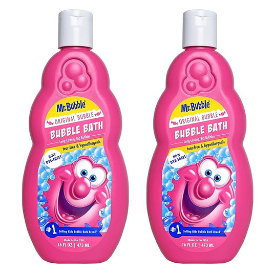 Mr. Bubble Original Bubble Bath - Great for Your Baby, Kids, and Adults - Hypoallergenic, Tear Free Bubble Bath Solution (2 Bottles, 16 fl oz Each)