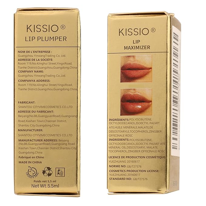 KISSIO Lip Plumper,Color Lip Plumper Gloss,Lip Enhancer,Plant Extracts Plumping Lip Serum,Moisturizing Lip Gloss for Fuller Lips and Hydrated Beauty Lips 5.5ml,04 Liqueur