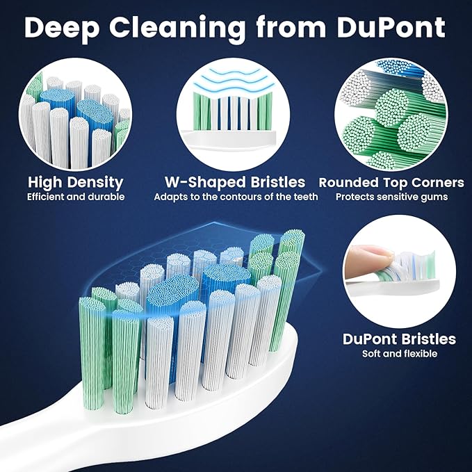 Betterchoi Sonic Electric Toothbrush for Adults, USB Rechargeable Toothbrush - 41,000 VPM Maglev Motor - 4 Brush Heads - IPX7 Waterproof, 180-Day Battery Life, 5 Cleaning Modes & Smart Timer, White