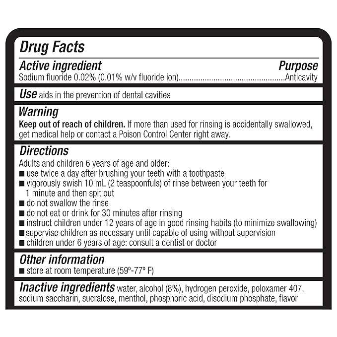 Amazon Basics Whitening Anticavity Mouthwash, 16 Fluid Ounces, Fresh mint, 1-Pack (Previously Solimo)