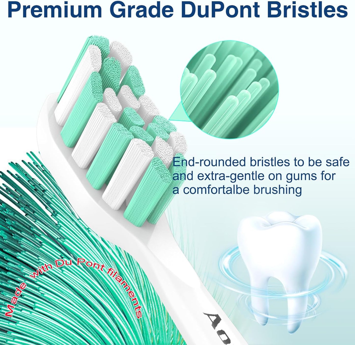 Aoremon Replacement Heads for Philips Sonicare c2 c1 Brush Head Compatible with Phillips Sonicare and More Click-on Electric Toothbrush, 10 Pack