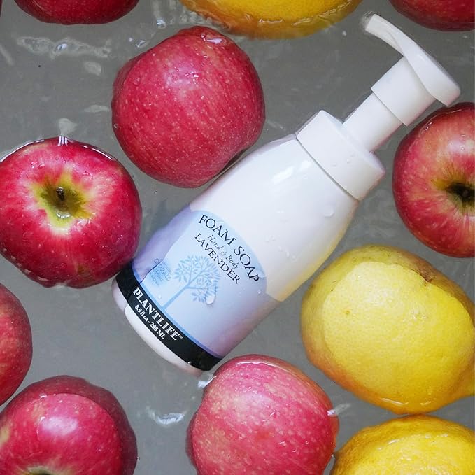 Plantlife Lavender Foam Soap - Gentle, Moisturizing, Plant-based Foam Soap - Ideal for use as a Hand & Body wash, Shaving Cream, and Foaming Fun for Kids - Made in California 8.5 oz