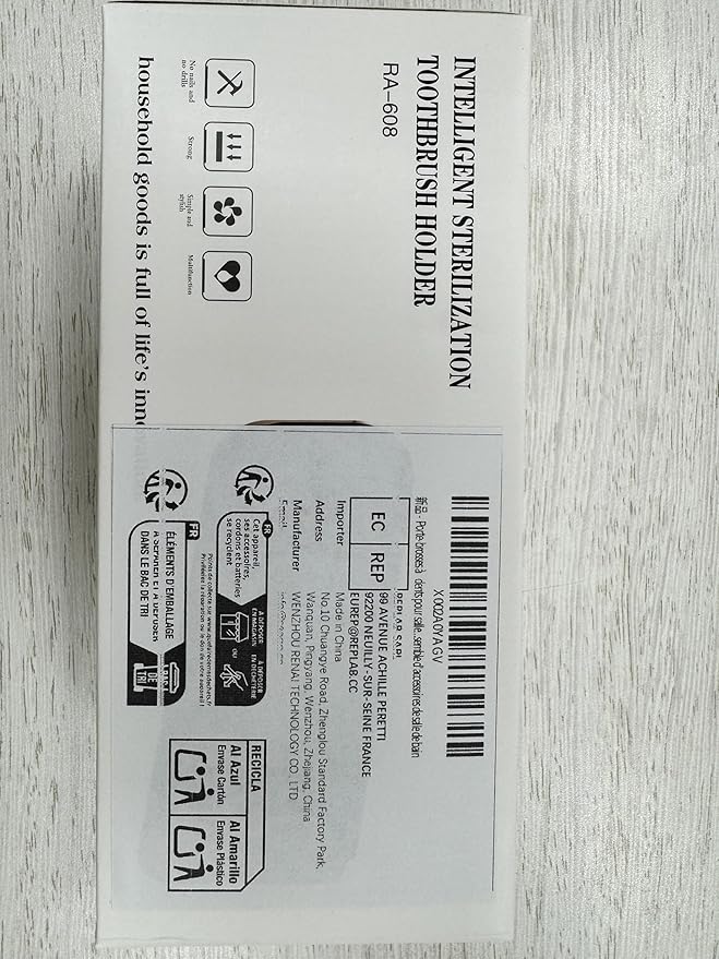 Toothbrush Holder for Bathrooms, Timer Function & 5 Toothbrush Slots Rechargeable Cordless Wall-Mounted Toothbrush Holder with Drying Functions, No Drilling(Black)