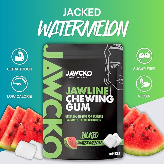 JAWCKO Ultra-tough Jawline Chewing Gum Variety 3-Pack | Get a Stronger, Squarer Jawline | 15X Hardness | Jaw Training Hard Gum | Chisel, Sculpt, Tone your Jaw | Facial Fitness Mewing Gum | 3X Flavors
