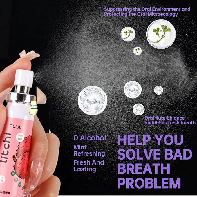 5PCS Fruit Oral Breath Spray, Mouth Breath Freshener, Bad Breath Treatment for Adults, Dry Mouth Spray for Bad Breath, Effective Mouth Oral Breath Spray, Breath Spray Mouth Spray Breath Freshener