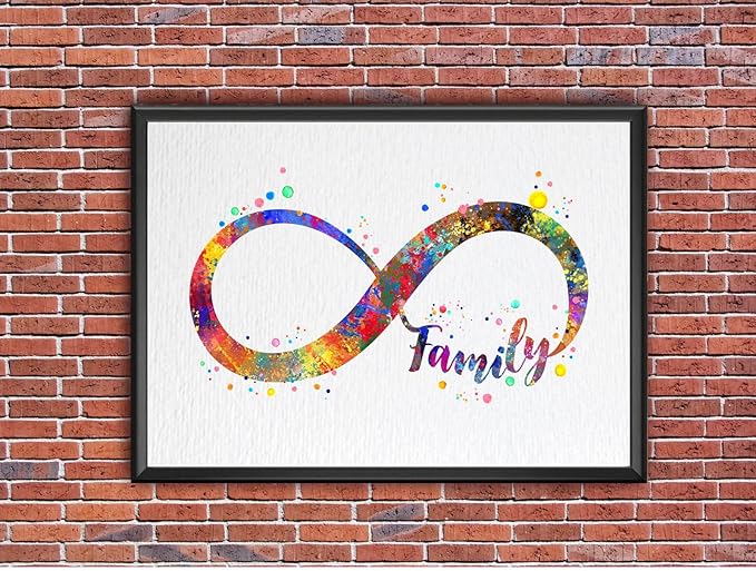 Dignovel Studios 13X19 Unframed Infinity Symbol Sign Family Watercolor Art Print Poster Housewarming Inspirational Home Wall Hanging Decor DN922