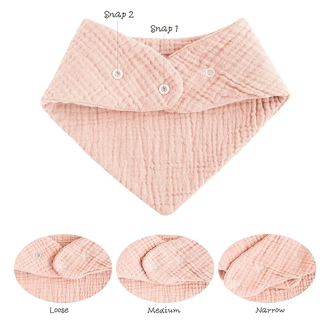 Konssy Muslin Baby Bibs 10 Pack Baby Bandana Drool Bibs 100% Cotton for Unisex Boys and Girls, Soft Absorbent Set for Teething and Drooling